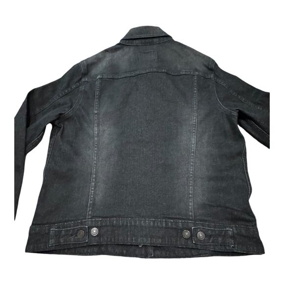 Levi's Trucker black denim jacket with BLANK red tab size Large - Picture 5 of 14